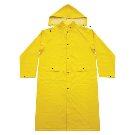 Interstate Safety PVC Polyester Rain Coat with Detachable Hood - LARGE 40450